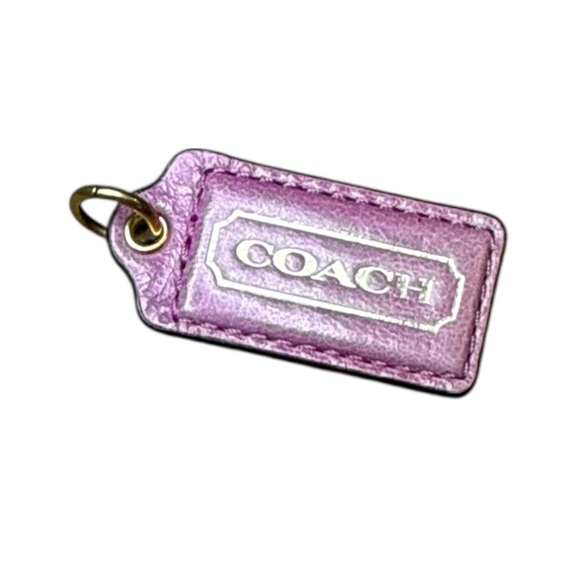 Coach Accessories - Coach Metallic purple Leather Key Tag / Bag Charm keychain